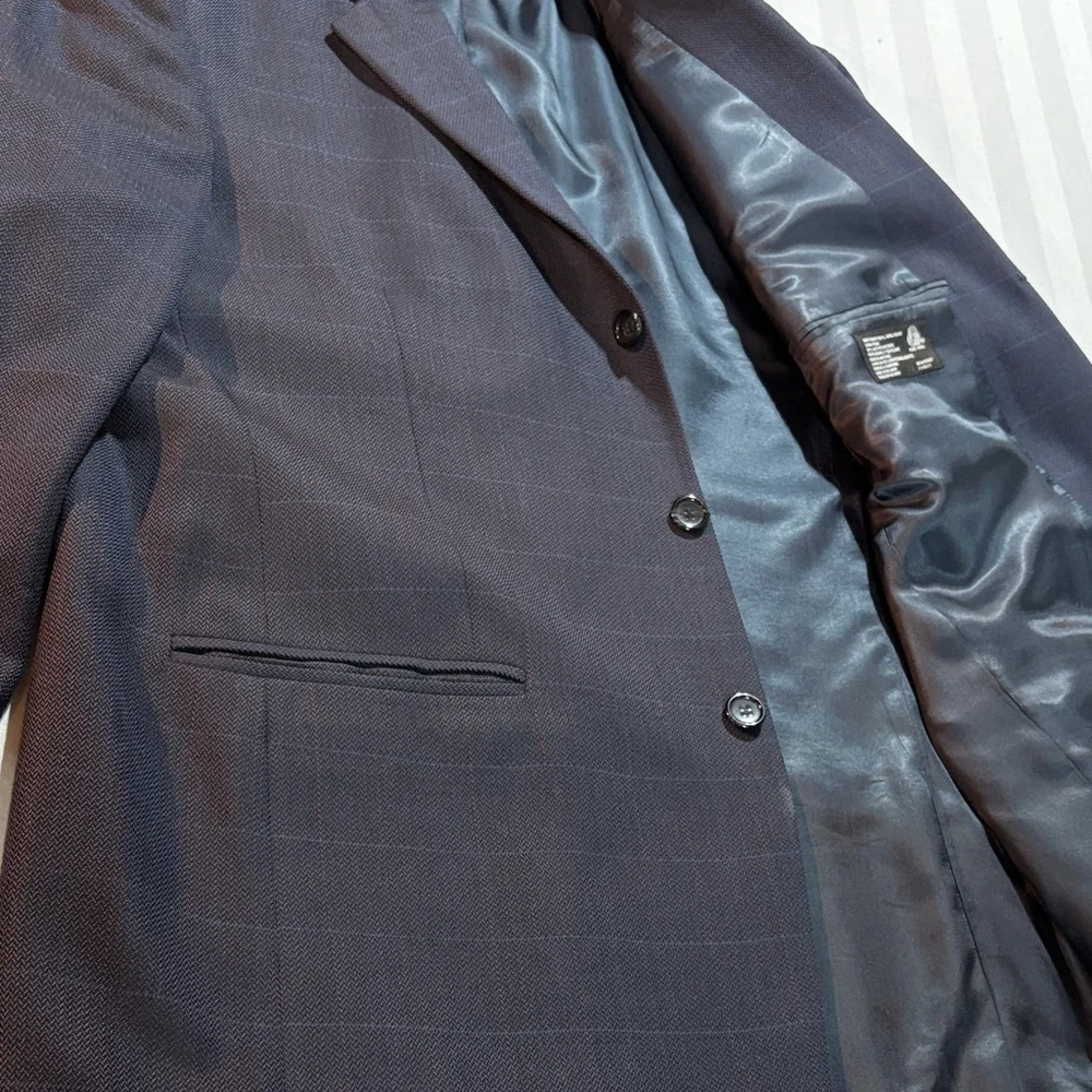 J Ferrar Navy Men's Blazer Sport Coat Suit Jacket 42R